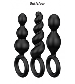 Set de 3 plugs noirs Booty Call - Satisfyer