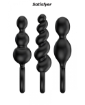 Set de 3 plugs noirs Booty Call - Satisfyer