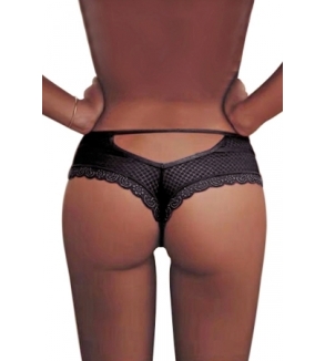 Tanga noir dentelle - Paris Hollywood