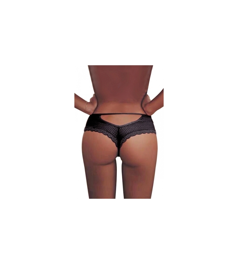 Tanga noir dentelle - Paris Hollywood