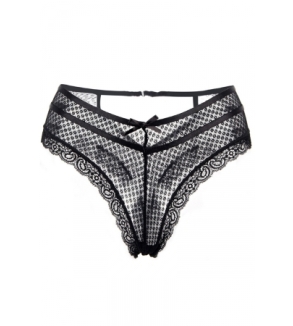 Tanga noir dentelle - Paris Hollywood