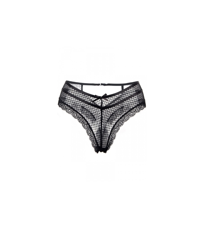 Tanga noir dentelle - Paris Hollywood