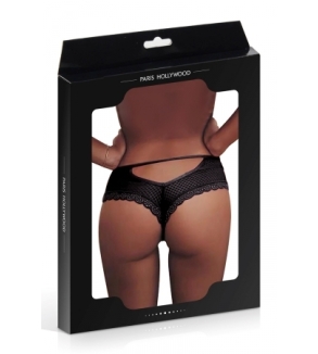 Tanga noir dentelle - Paris Hollywood