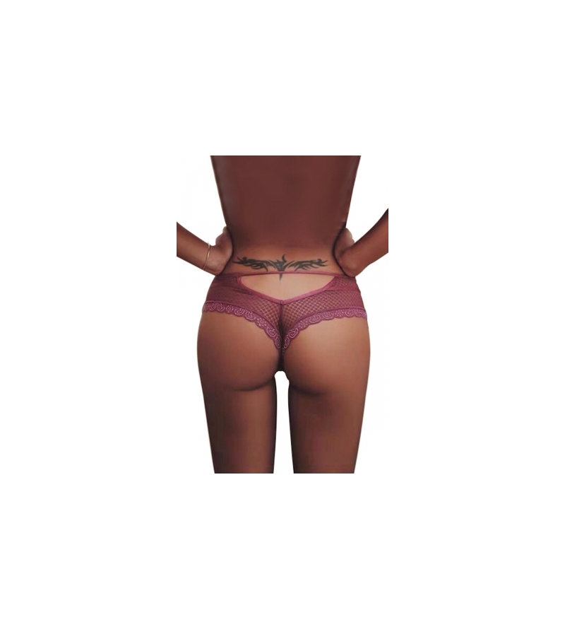 Tanga bordeaux dentelle - Paris Hollywood