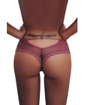 Tanga bordeaux dentelle - Paris Hollywood