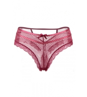 Tanga bordeaux dentelle - Paris Hollywood