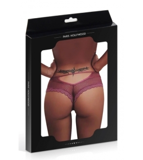 Tanga bordeaux dentelle - Paris Hollywood