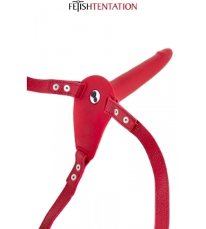 Gode ceinture rouge vibrant Fetish Tentation