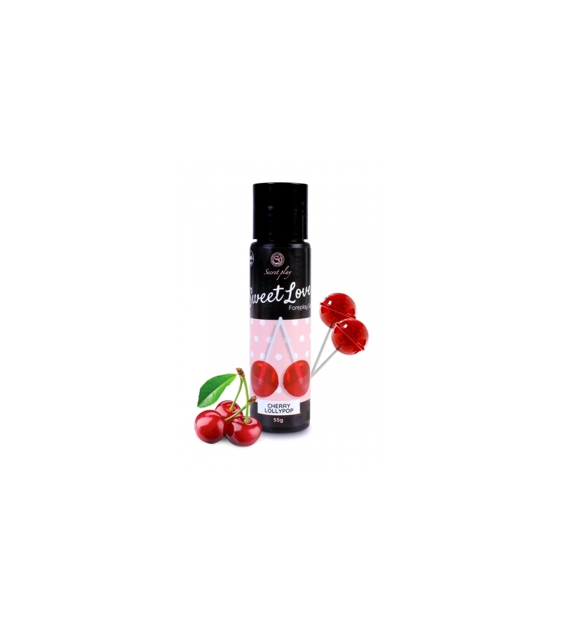 Lubrifiant comestible sucette à la cerise -  60 ml