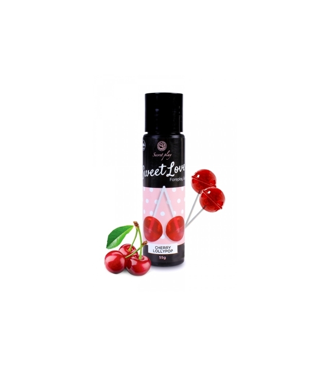 Lubrifiant comestible sucette à la cerise -  60 ml