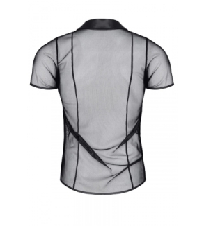 Polo en maille noire transparente - Regnes