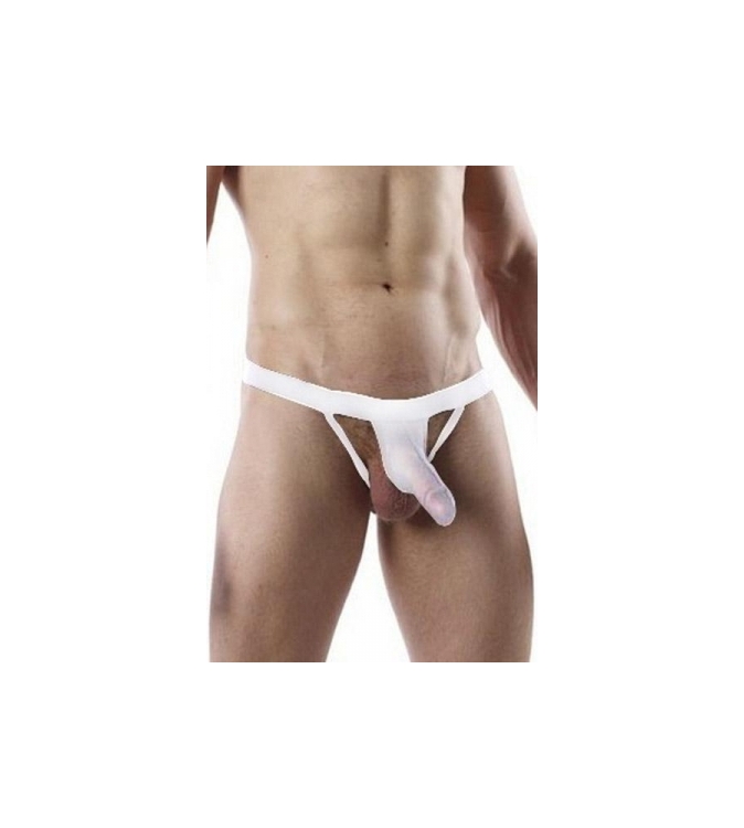 String blanc avec poche pour pénis